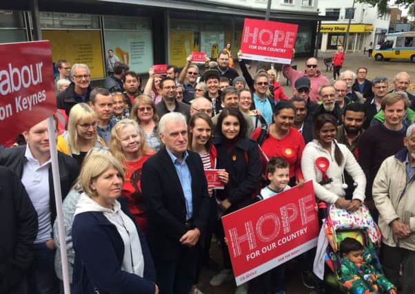 Labour's Shadow Chancellor in Bletchley on Saturday
