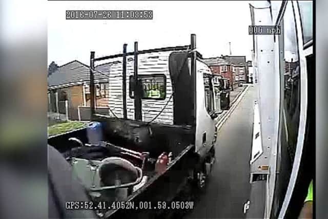 CCTV footage shows reckless driving around refuse lorries