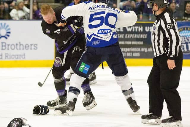 Tempers flared when Lightning played Braehead. Pic: Tony Sargent