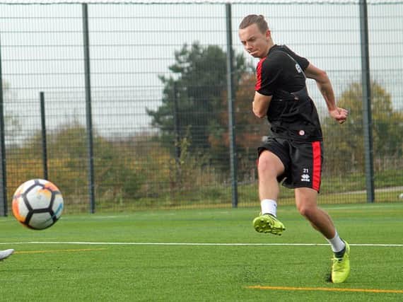 Aidan Nesbitt training on the artificial pitch at Sport Central
Pic MKDons.com