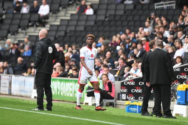 Tshibola was sent off after four minutes against Bradford